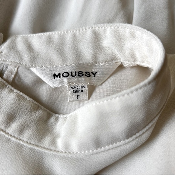 MOUSSY Chiffon Cinched Waist Blouse Ivory - Picture 10 of 13